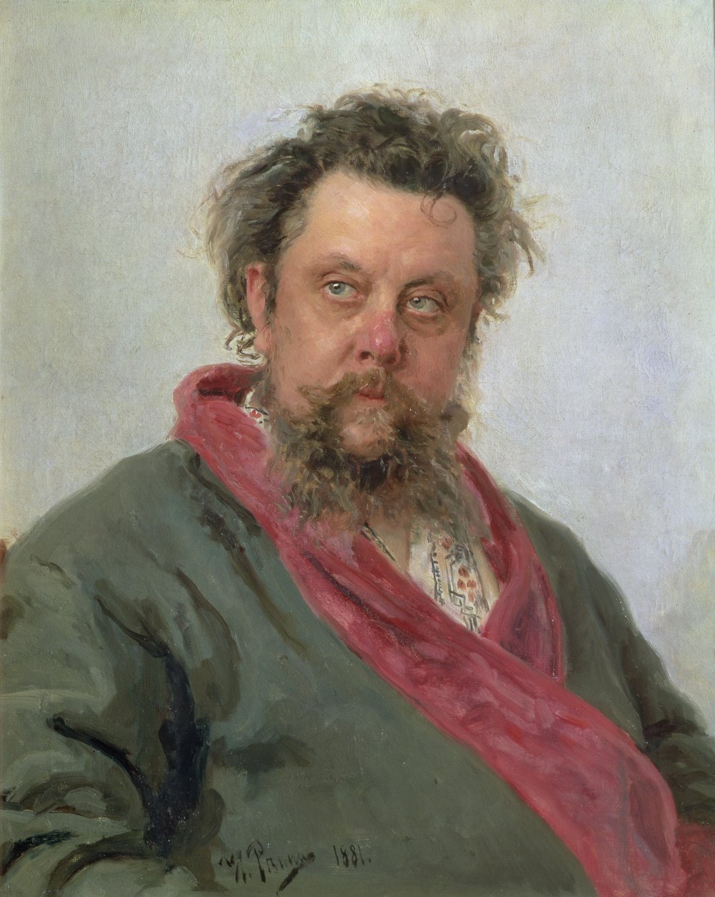 Portræt af Modest Petrovich Moussorgsky (1839-81) 1881 af Ilya Efimovich Repin