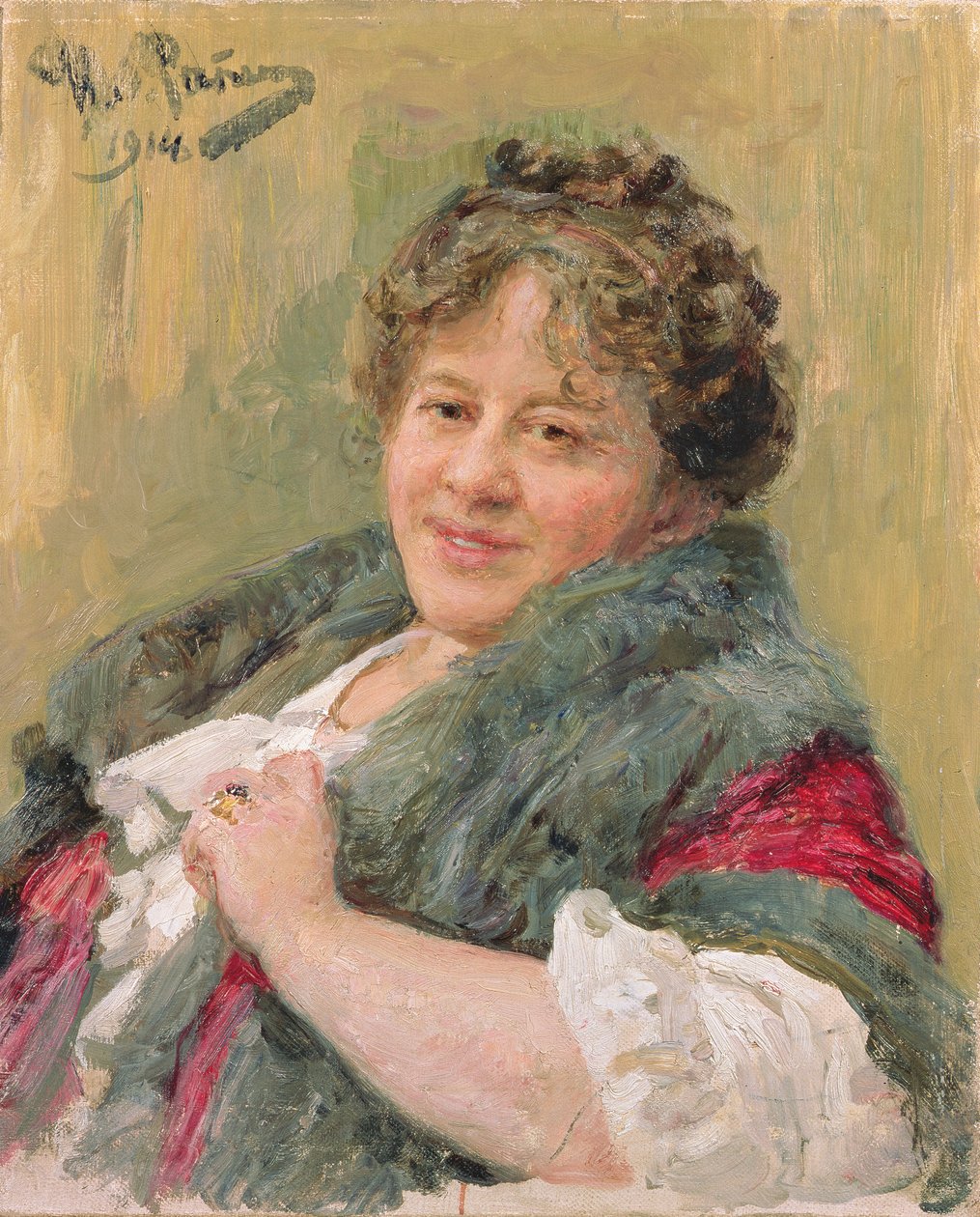 Portræt af Tatiana Olga Shchepkina-Kupernik (1874-1952) 1914 af Ilya Efimovich Repin