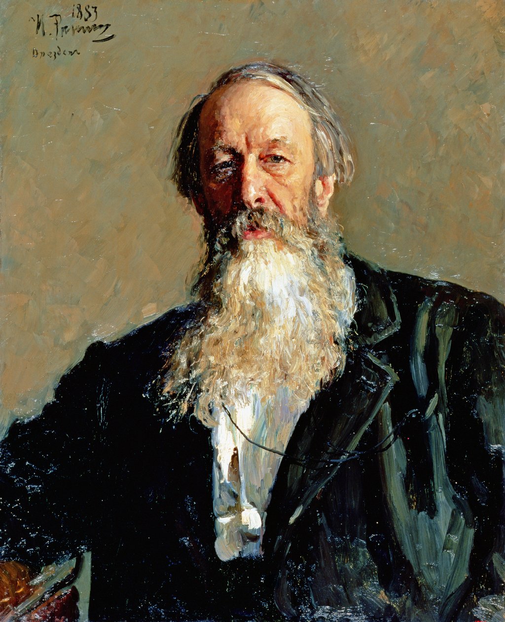 Portræt af Vladimir Stasov (1824-1906), 1883 af Ilya Efimovich Repin