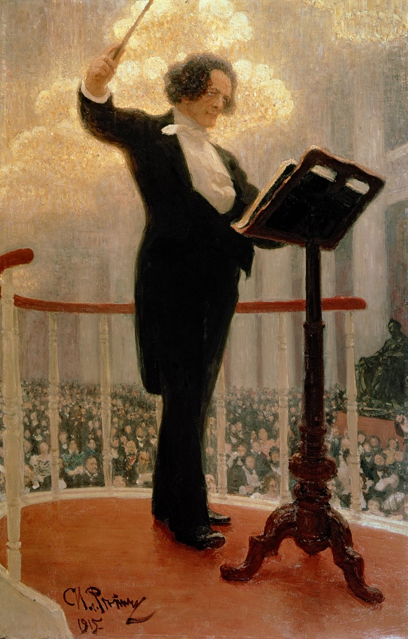Portræt af den russiske komponist Anton Grigoryevich Rubinstein (1829-1894) 1915 af Ilya Efimovich Repin