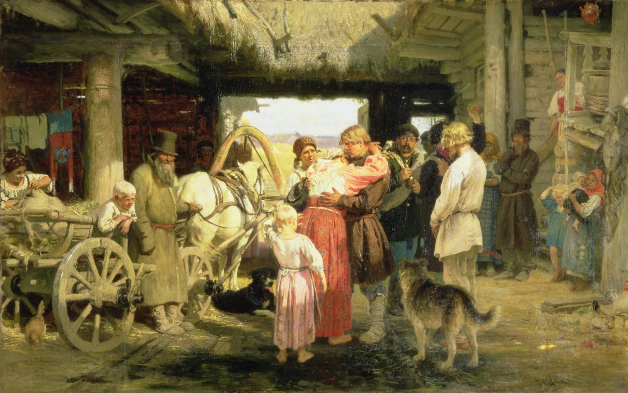 Den nye rekruts afsked, 1879 af Ilya Efimovich Repin