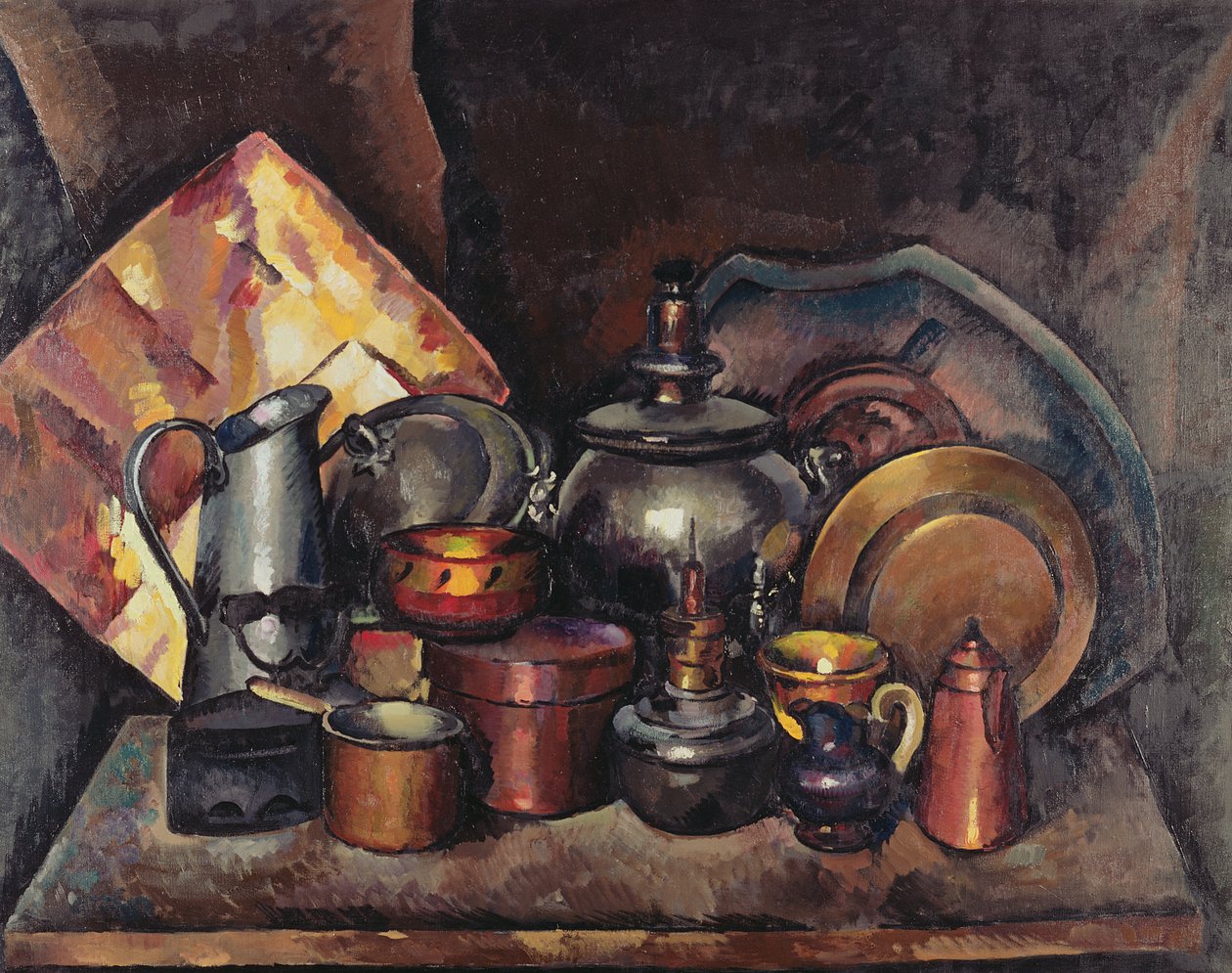 Stilleben med samovar, 1920 af Ilya Ivanovich Mashkov