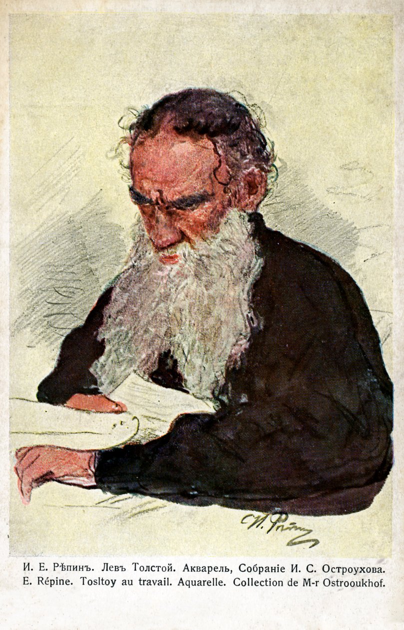 Leo Tolstoj på arbejde af Repin af Ilya Efimovich (after) Repin