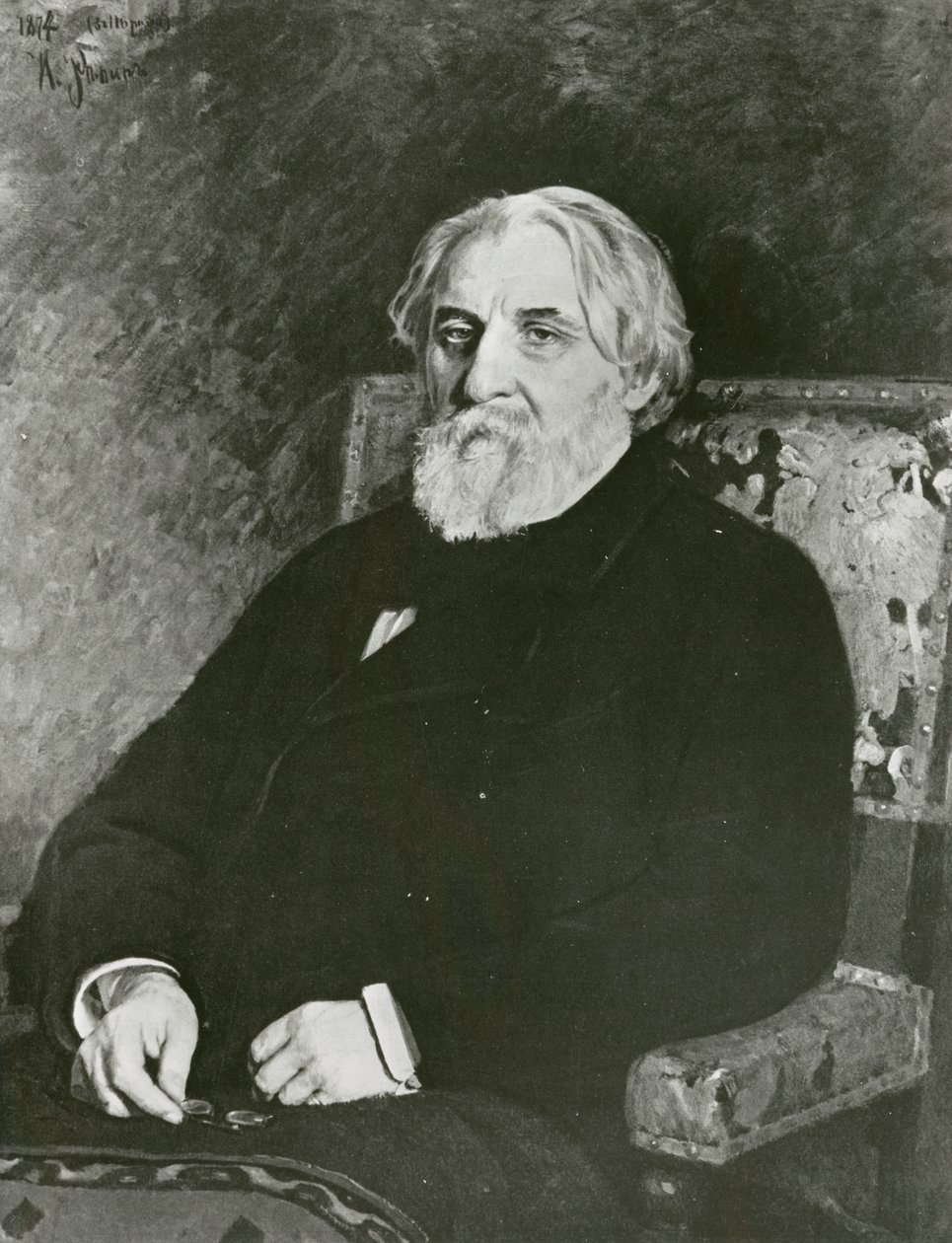 Portræt af Ivan Turgenev af Ilya Efimovich (after) Repin
