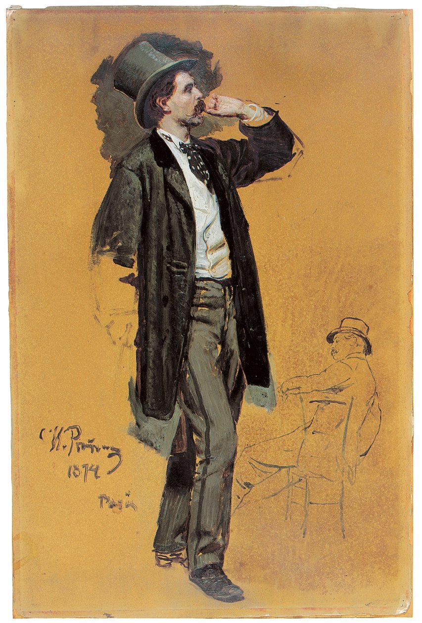 En undersøgelse for "A Parisian Cafe" af Ilya Efimovich Repin