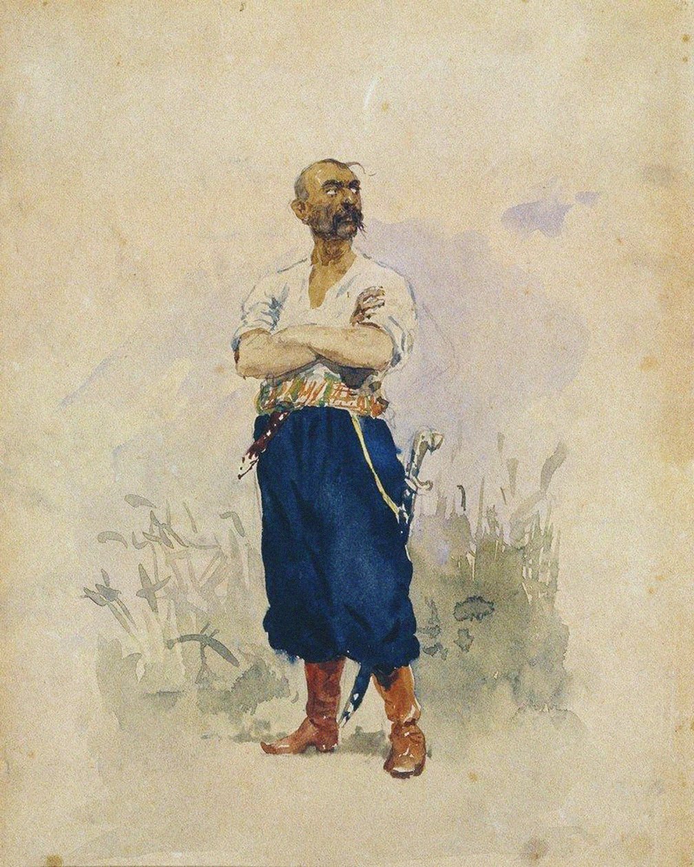 En Zaporozhian af Ilya Efimovich Repin