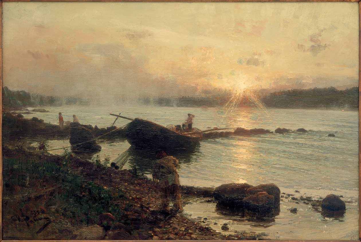 På den vestlige Dvina. solopgang af Ilya Efimovich Repin