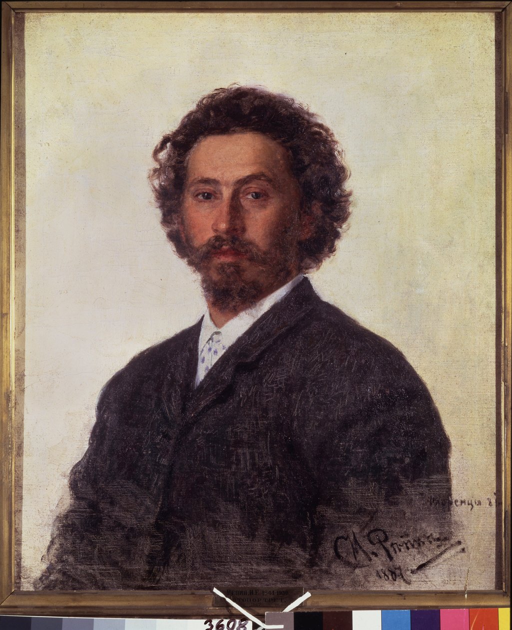 Selvportræt. Maleri af Ilya Yefimovich Repin (Ilia Repin) (1844-1930), olie på lærred af Ilya Efimovich Repin