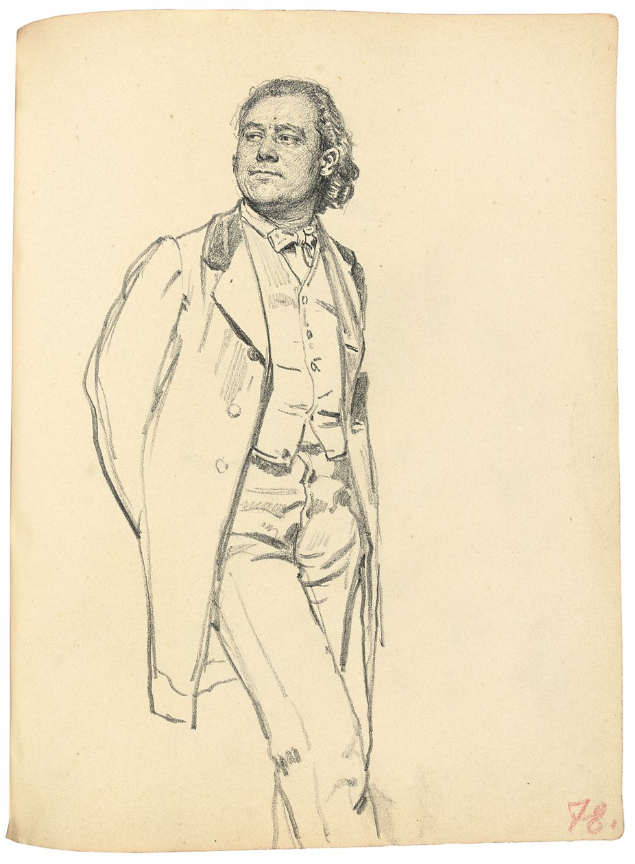 Figur af en stående mand, ca. 1872-1875 af Ilya Efimovich Repin