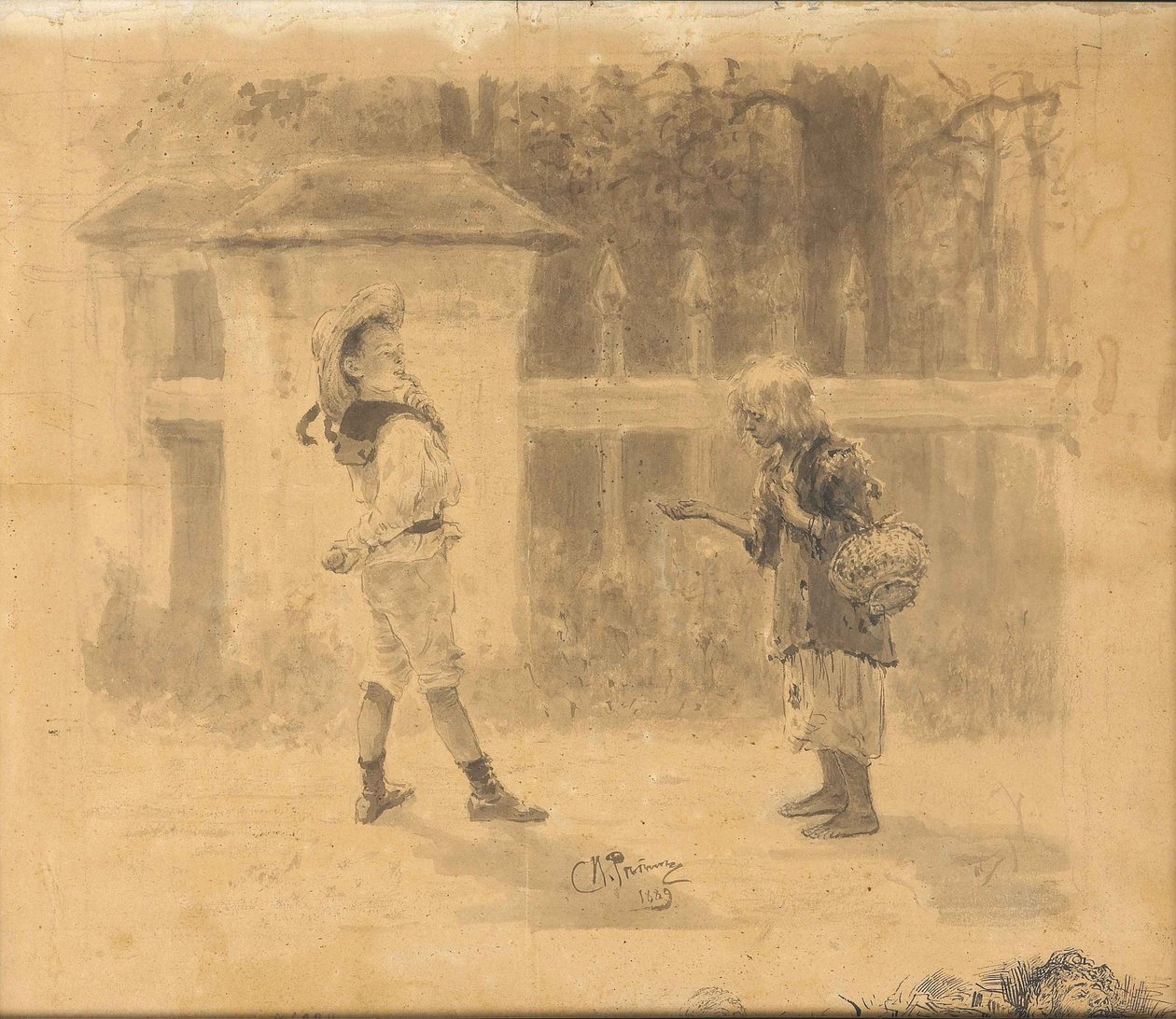 Tiggerpige, 1889 af Ilya Efimovich Repin