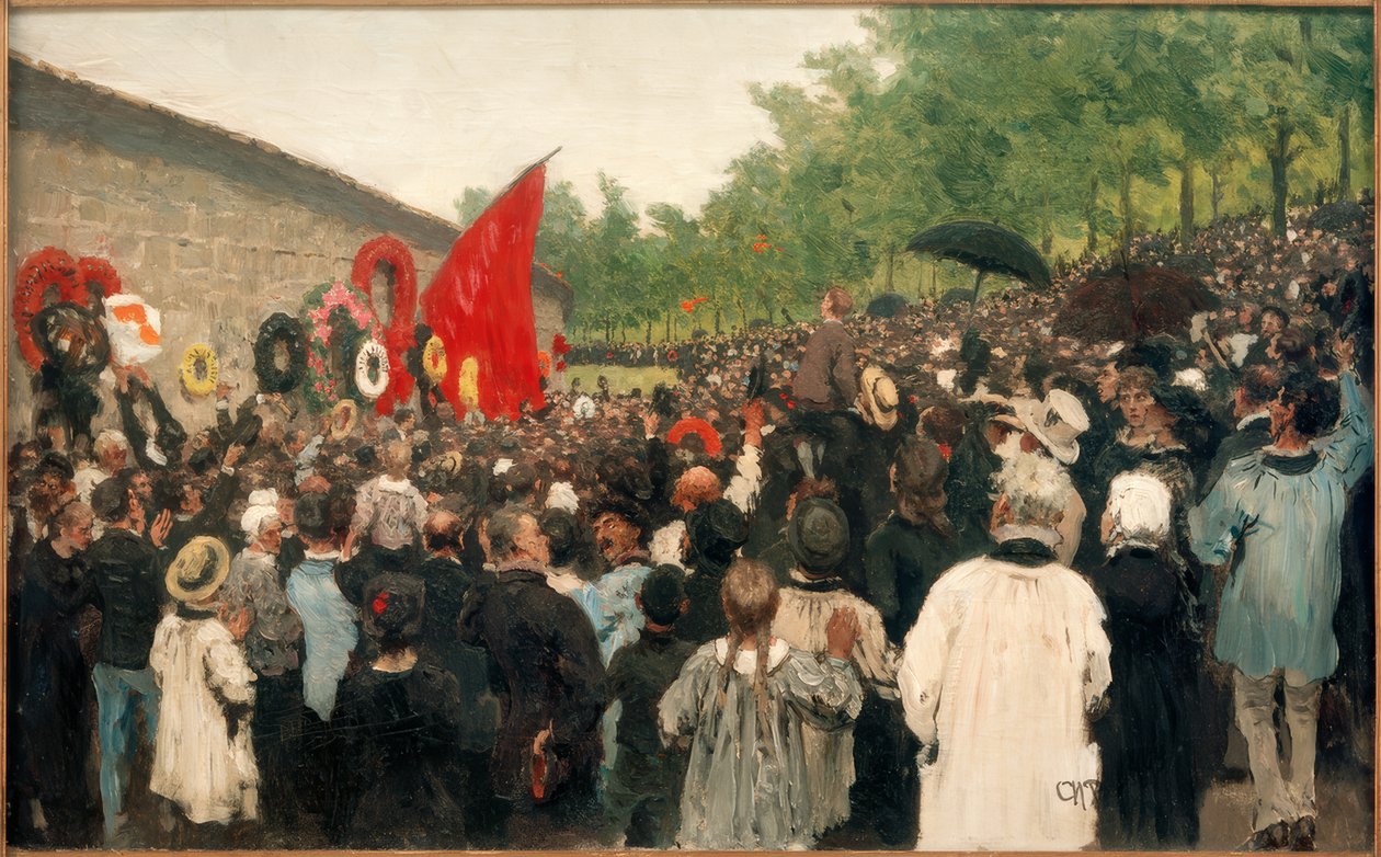 Årligt møde ved kommunardernes mur.... af Ilya Efimovich Repin