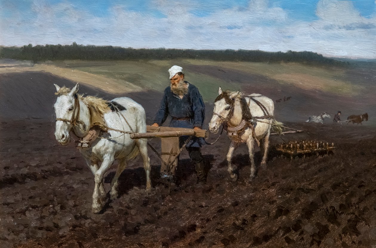 LEON TOLSTOI LABOURANT af Ilya Efimovich Repin