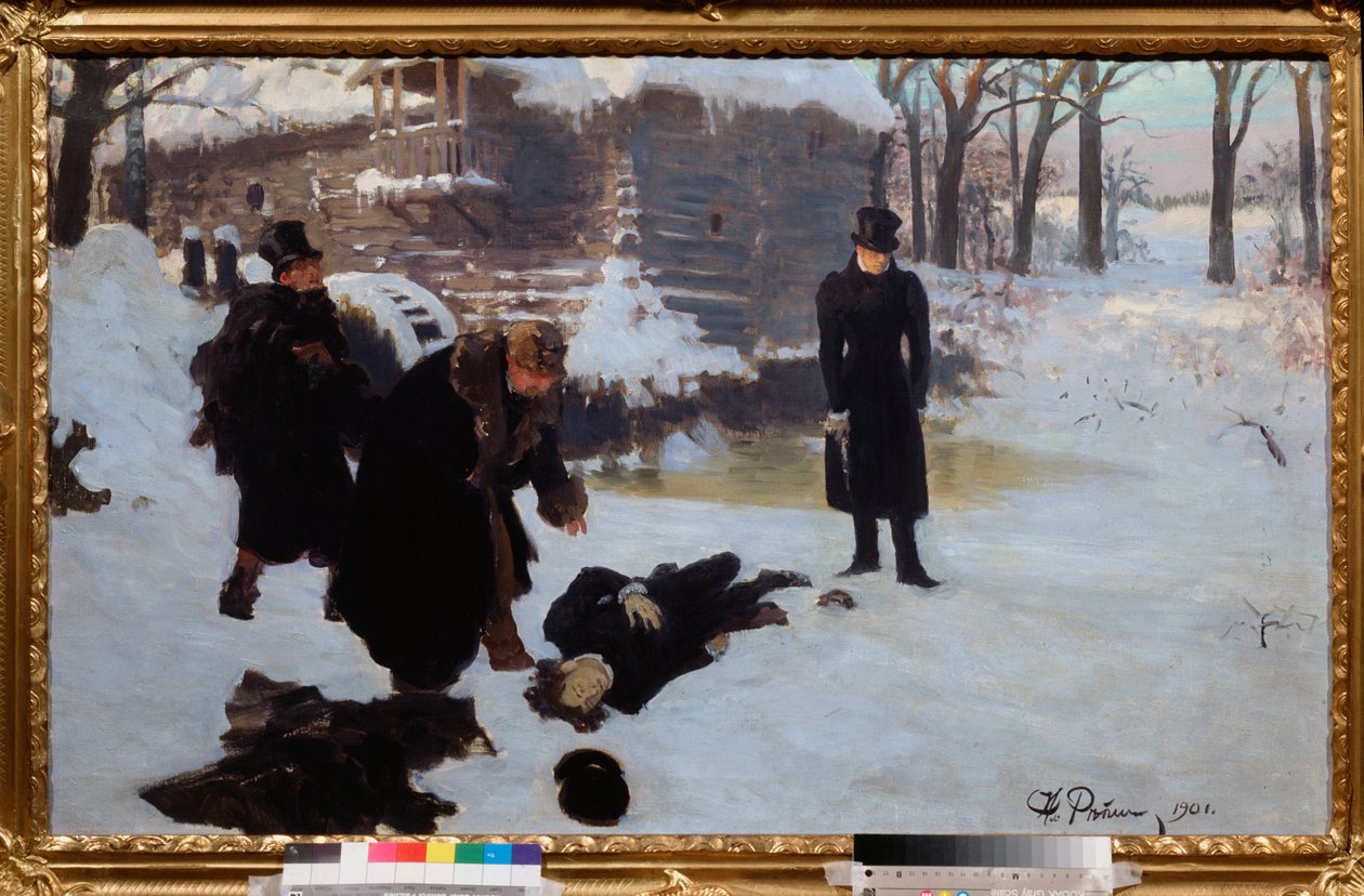 Den dobbelte. (Død af digteren Alexander Pushkin (1799-1837) dræbt af sin rival Georges Charles de Heeckeren d
