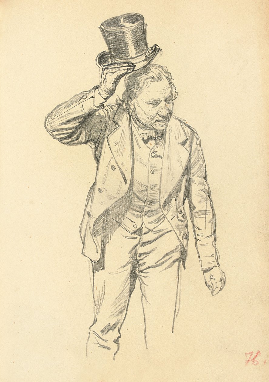 Mand vipper sin hat, ca. 1872-1875 af Ilya Efimovich Repin