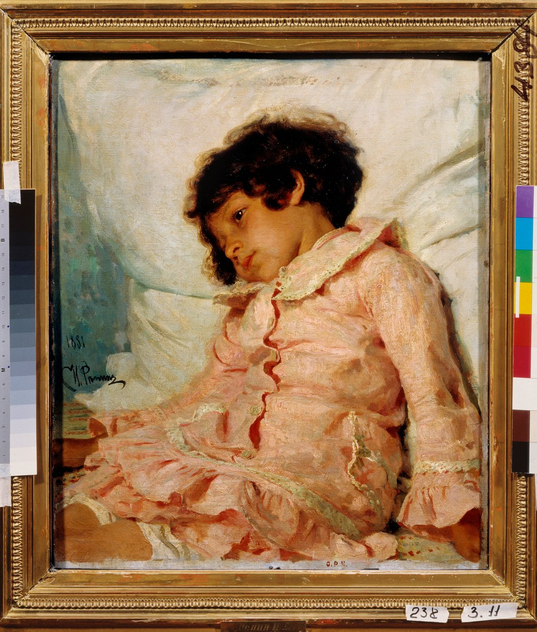 Portræt af Nadia (Nadya) Repina, datter af kunstneren. Maleri af Ilya Yefimovich Repin (Repin) (1844-1930), olie på lærred af Ilya Efimovich Repin