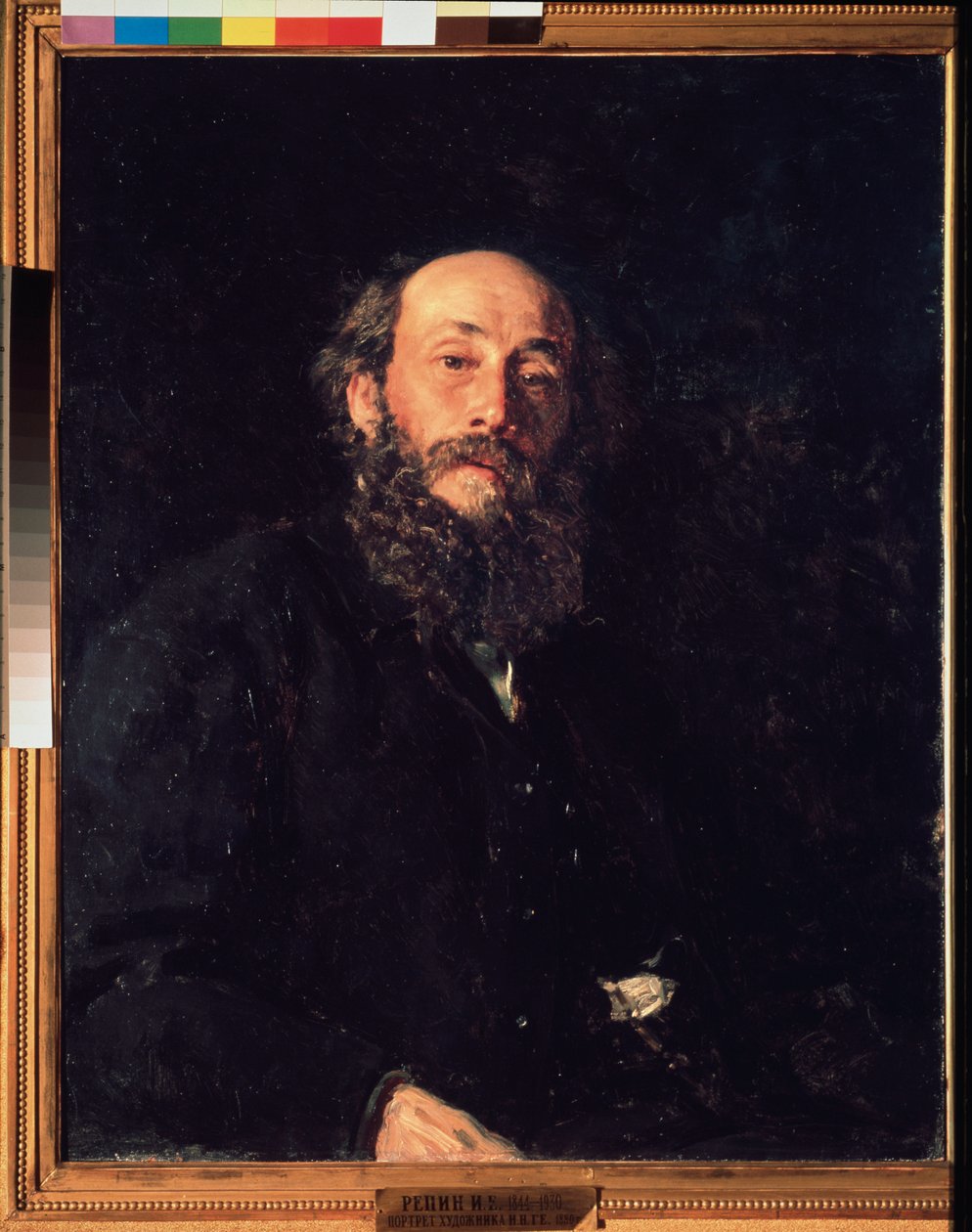 Portræt af kunstneren Nikolai Ge (Gay) (1831-1894). Maleri af Ilya Repin (Ilia Repin) (1844-1930), olie på lærred af Ilya Efimovich Repin