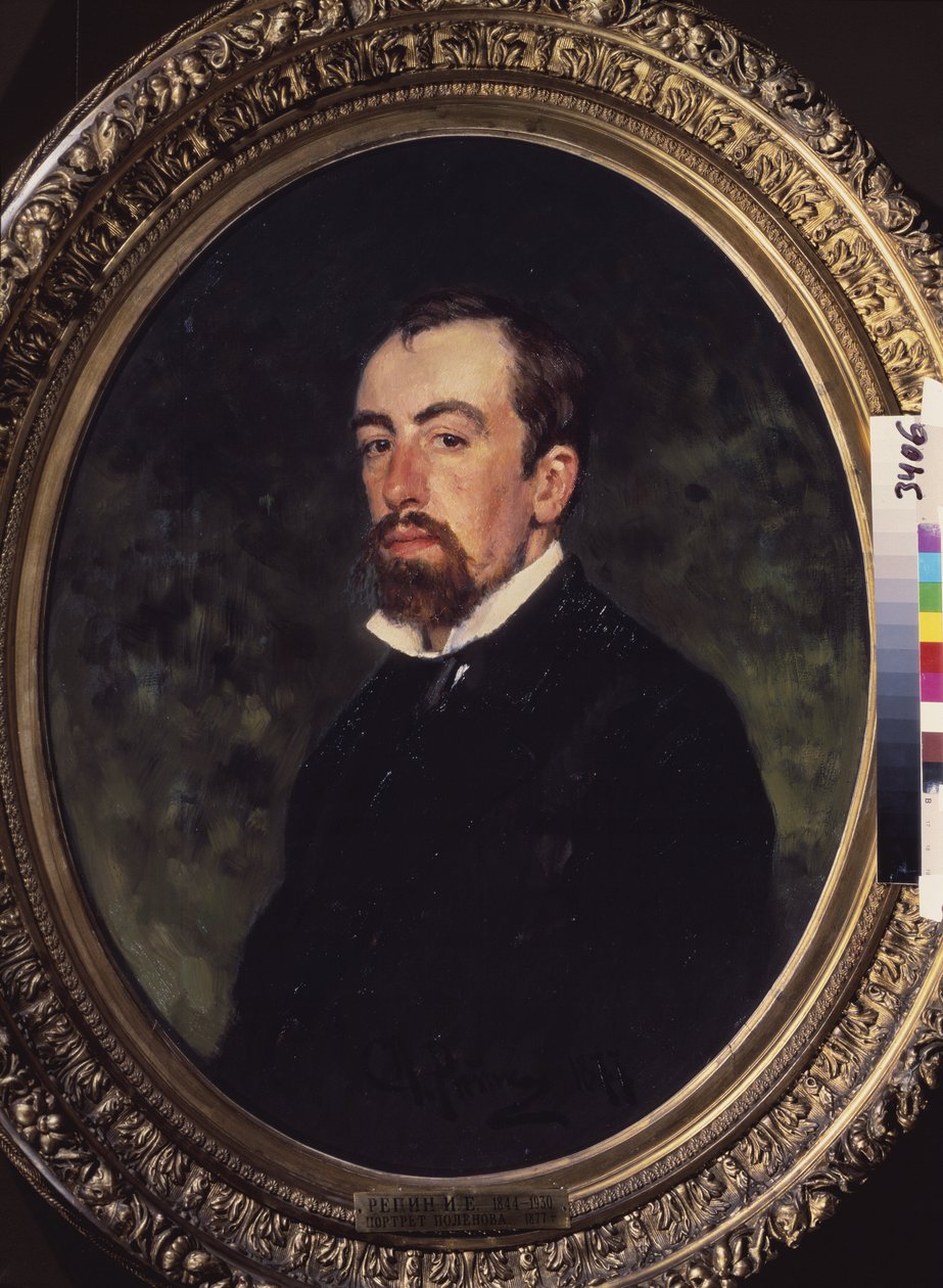 Portræt af kunstneren Vasily Polenov (1844-1927). Maleri af Ilya Yefimovich Repin (Ilia Repin) (1844-1930), olie på lærred af Ilya Efimovich Repin