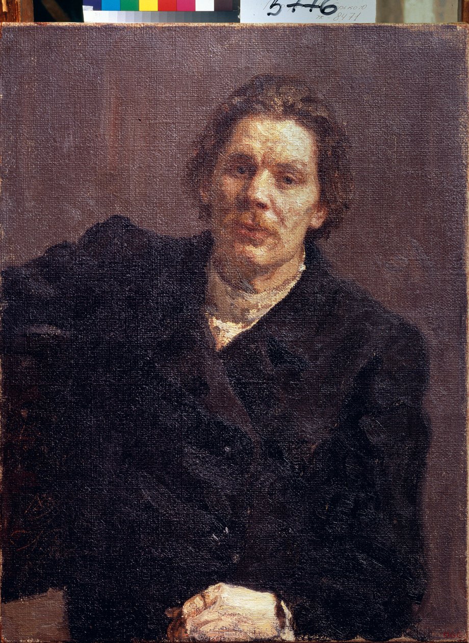 Portræt af forfatteren Maxime Gorki (1868-1939). (Portræt af forfatteren M. Gorky). Maleri af Ilya Repin (Ilia Repin) (1844-1930), olie på lærred af Ilya Efimovich Repin