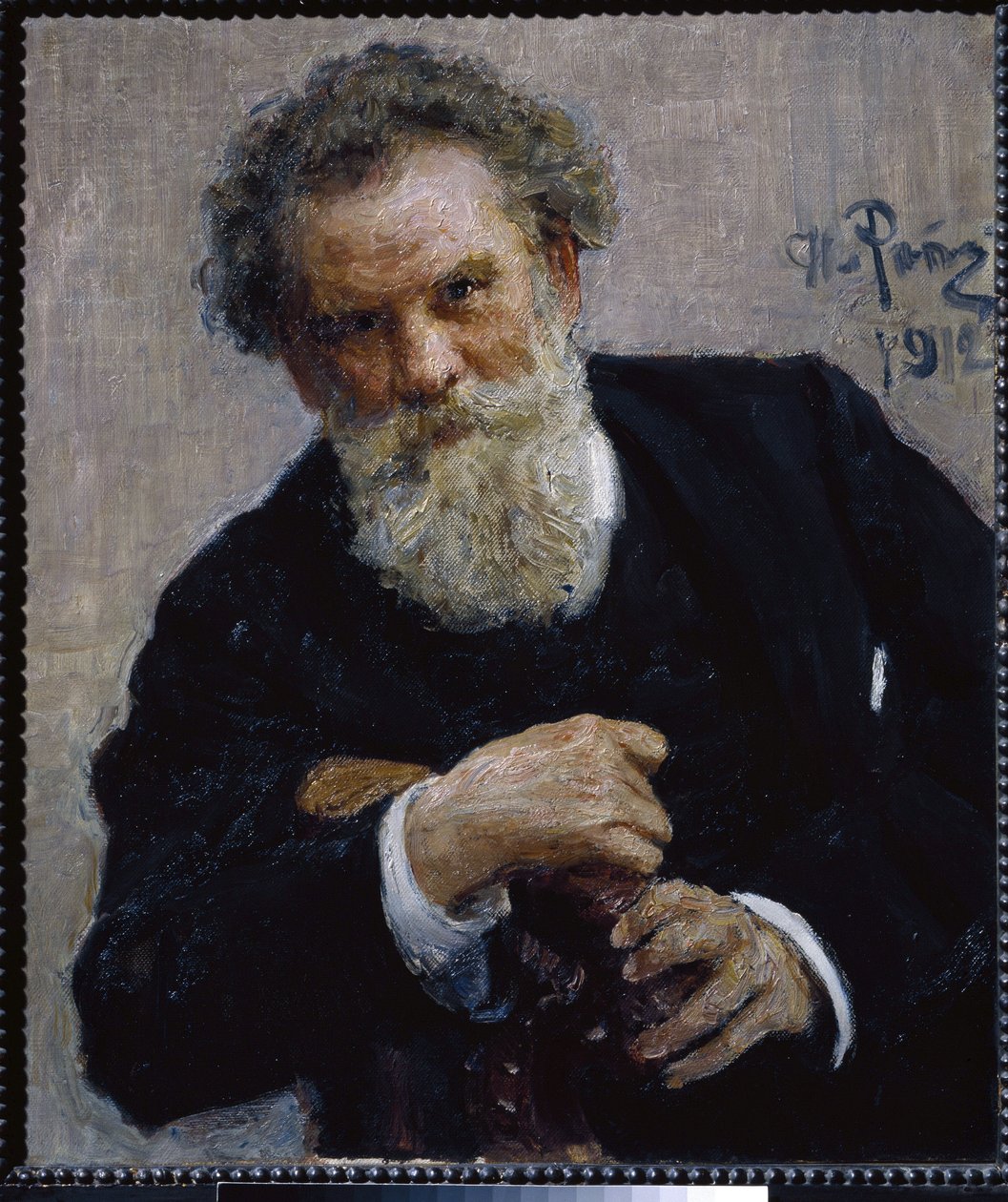 Portræt af forfatteren Vladimir Korolenko (1853-1921). (Portræt af Forfatteren V. Korolenko). Maleri af Ilya Yefimovich Repin (Ilia Repin) (1844-1930), olie på lærred af Ilya Efimovich Repin
