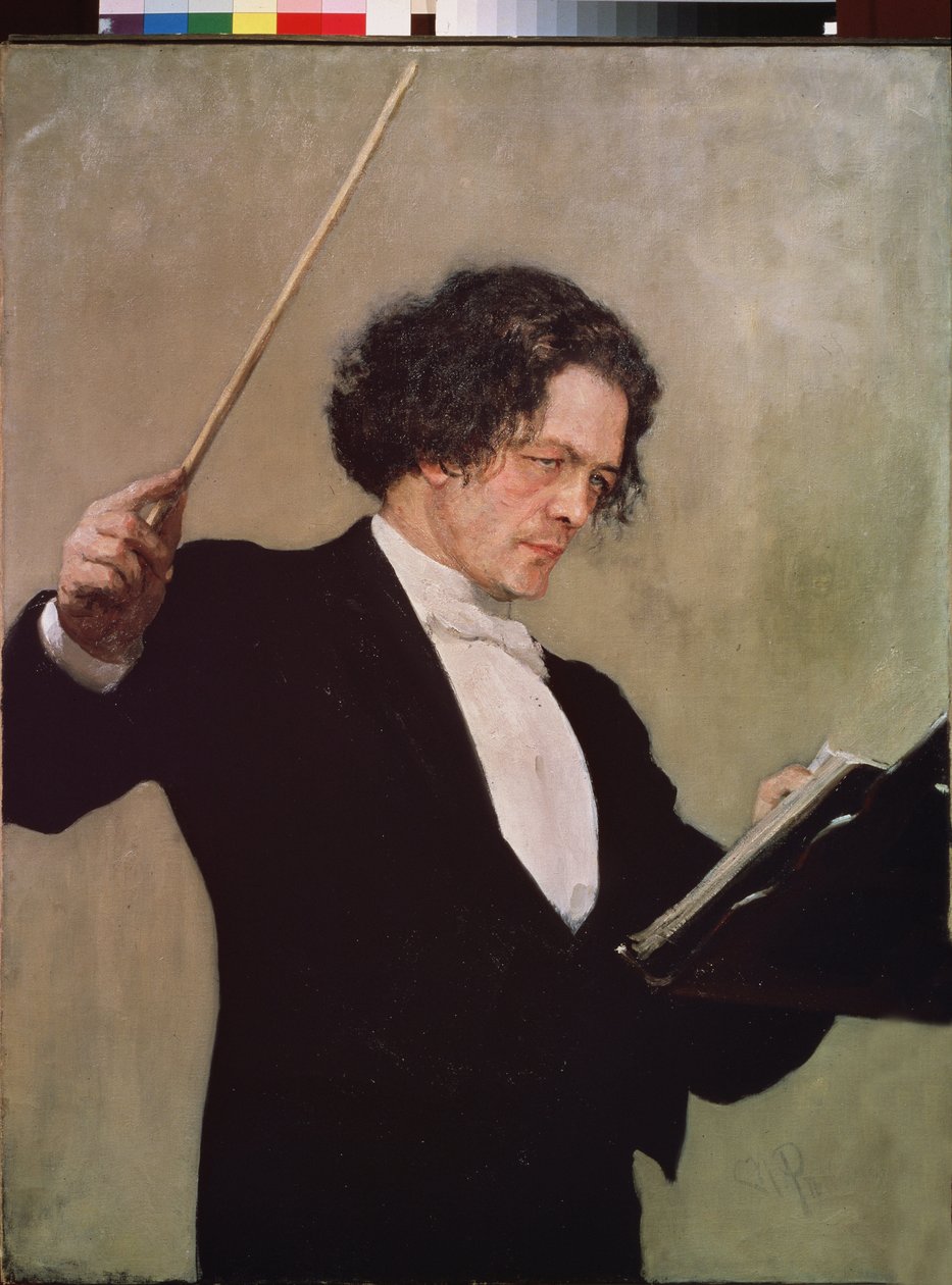 Portræt af komponisten Anton Rubinstein (1829-1894). Maleri af Ilya Yefimovich Repin (Ilia Repin) (1844-1930), olie på lærred af Ilya Efimovich Repin