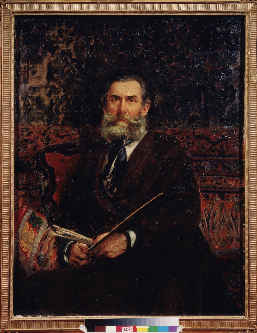 Portrait du peintre Alexei Bogolyubov (Bogolyubov y Bogolyubov) (1824-1896). Peinture de Ilya Yefimovitch Repin (Ilya Repine) (1844-1930), huile sir toile af Ilya Efimovich Repin