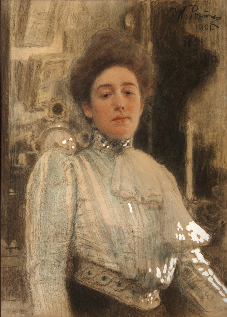 Portræt af Alexandra Pavlovna Botkina 1867-1959, 1901 af Ilya Efimovich Repin