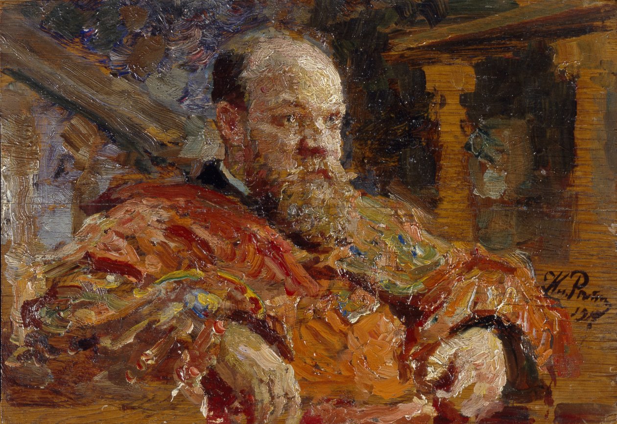 Portræt af Pavel Viktorovich Delarov 1851-1913, 1910 af Ilya Efimovich Repin