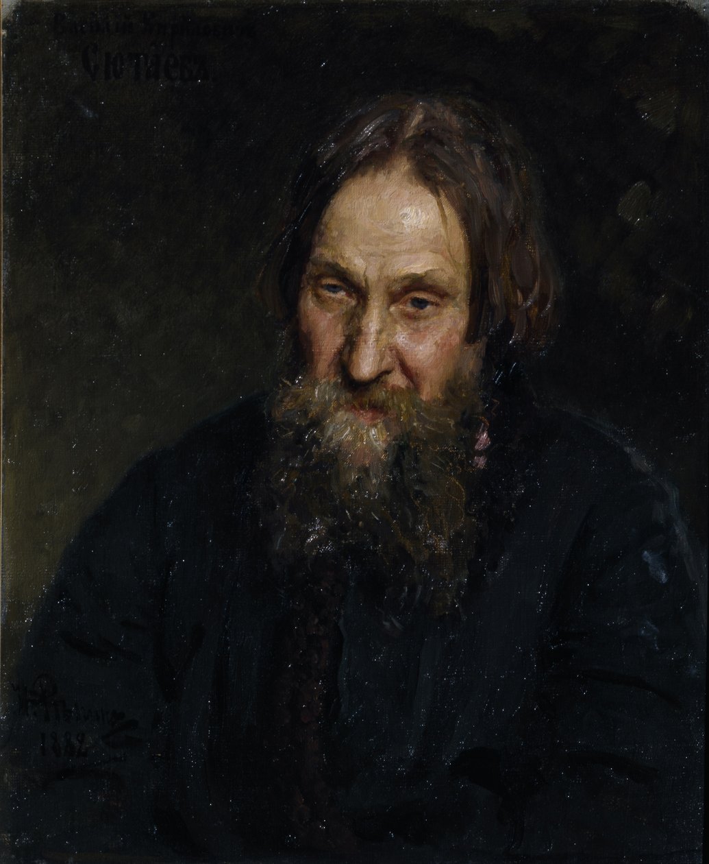 Portræt af Vasily Kirillovich Syutayev 1819-1892, 1882 af Ilya Efimovich Repin