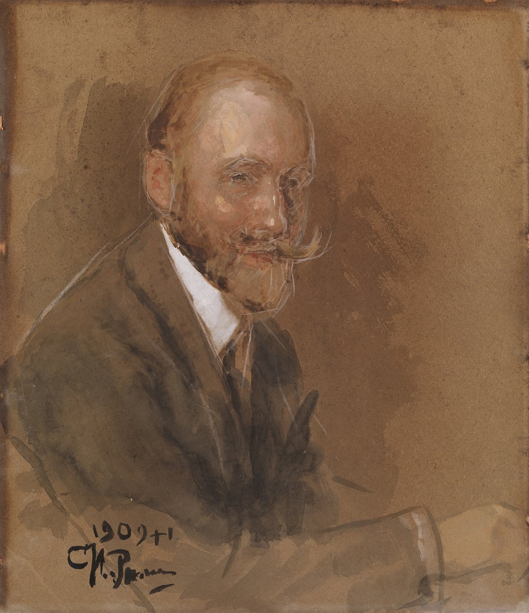 Portræt af dramatikeren Prins Vladimir Vladimirovich Bariatinsky 1874-1941 af Ilya Efimovich Repin