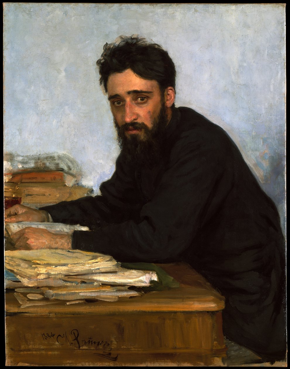 Portræt af forfatteren Vsevolod M. Garshin 1855-1888, 1880
