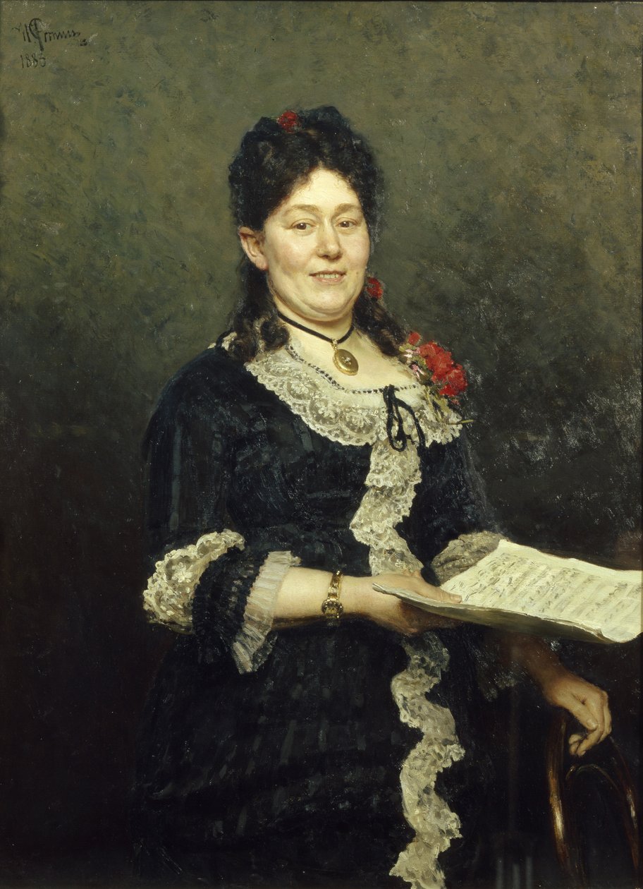 Portræt af operasangeren Alexandra Molas 1845-1929, 1883 af Ilya Efimovich Repin