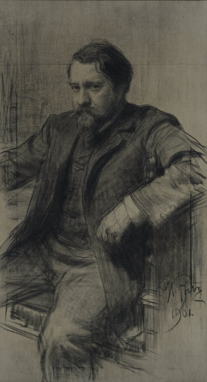 Portræt af maleren Valentin Alexandrovich Serov 1865-1911, 1901 af Ilya Efimovich Repin