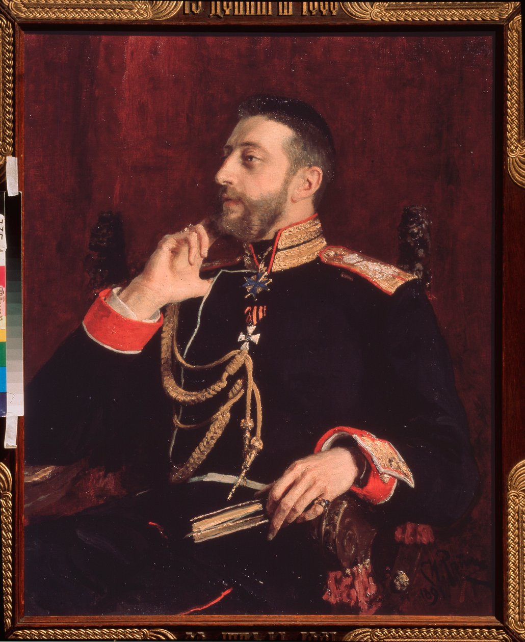 Portræt af digteren K.R. (storhertug Konstantin Konstantinovich af Rusland) (1858-1915) af Ilya Efimovich Repin