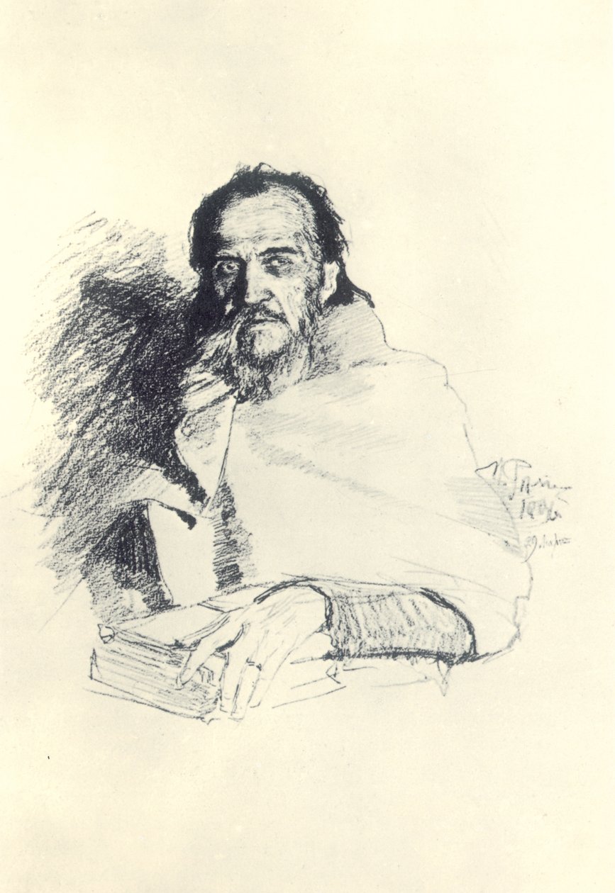 Portræt af digteren Yakov Polonsky 1820-1898, 1896 af Ilya Efimovich Repin
