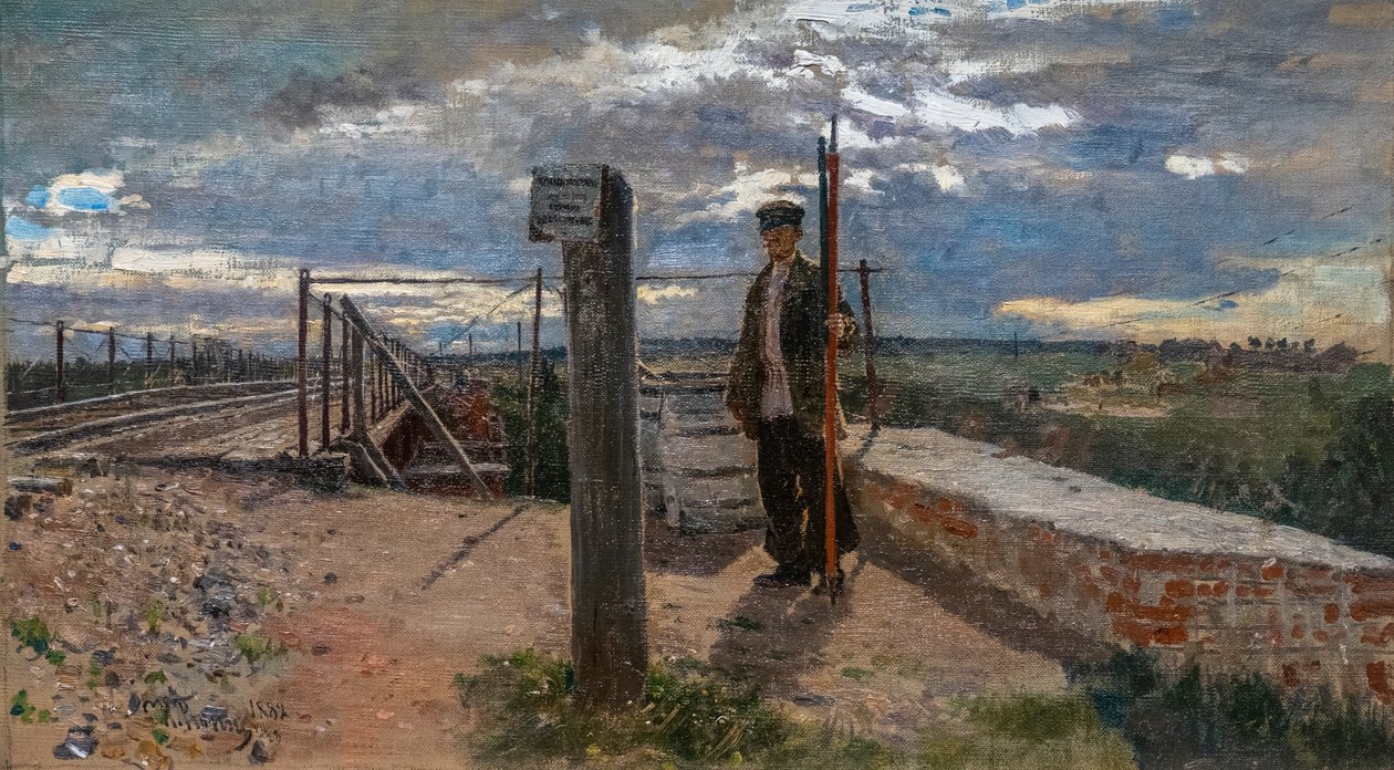 JERNBANEARBEJDER I KHOTKOVO af Ilya Efimovich Repin
