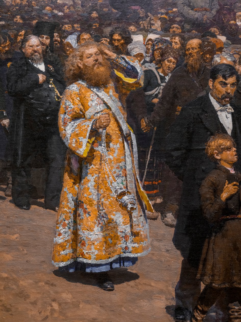 RELIGIØS PROCESSION I KURSK-PROVINSEN (detaljer) af Ilya Efimovich Repin