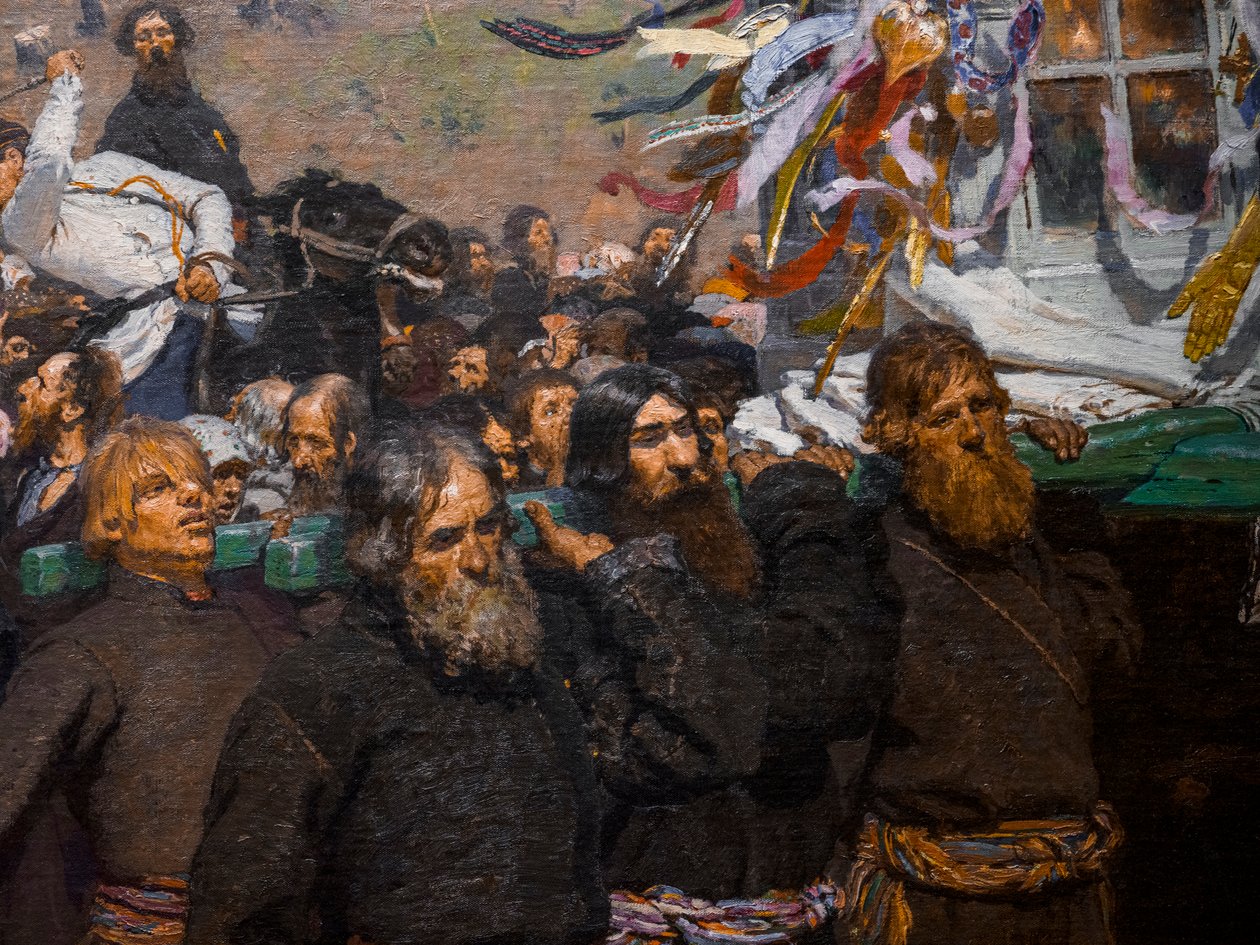 RELIGIØS PROCESSION I KURSK-PROVINSEN (detaljer) af Ilya Efimovich Repin