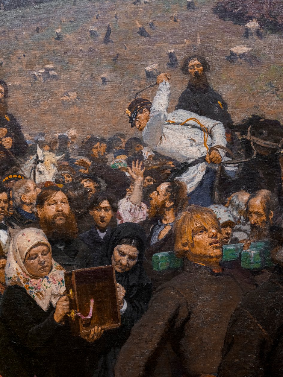 RELIGIØS PROCESSION I KURSK-PROVINSEN (detaljer) af Ilya Efimovich Repin