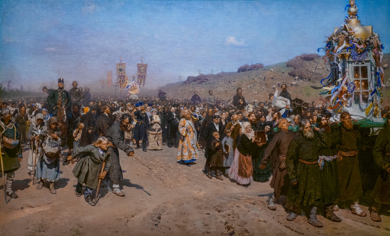 RELIGIØS PROCESSION I KURSK-PROVINSEN af Ilya Efimovich Repin
