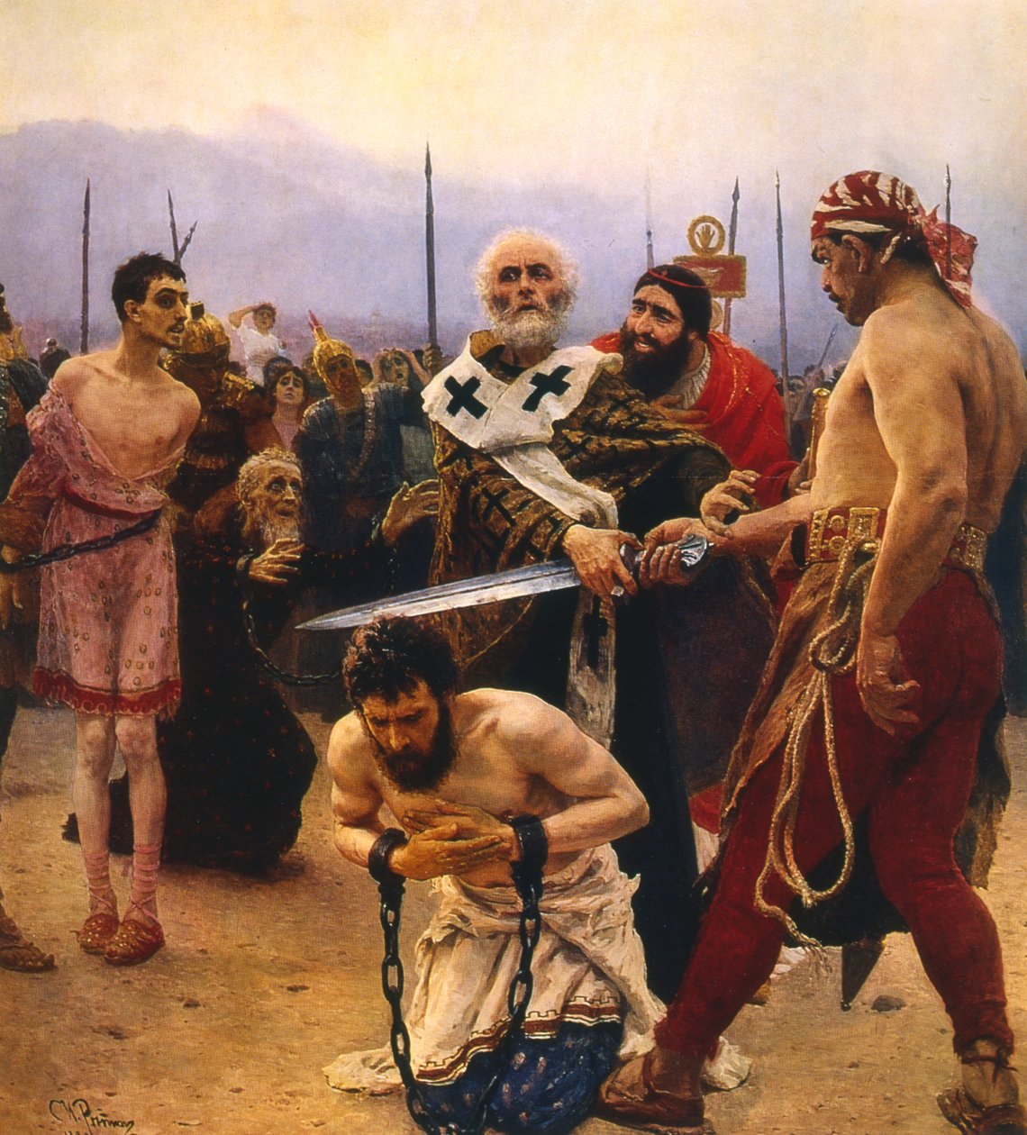 St Nicholas redder tre uskyldige fra henrettelse, c1888 af Ilya Efimovich Repin