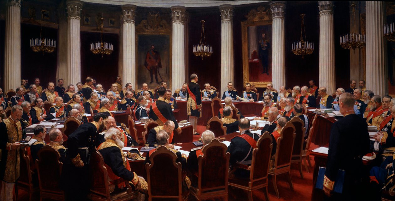 Statsrådets ceremonielle møde den 7. maj 1901 af Ilya Efimovich Repin