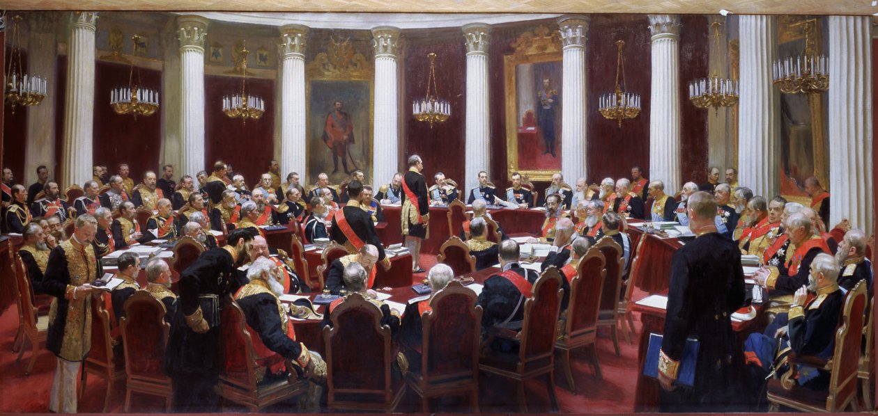 Statsrådets hundrede års samling i Marie-paladset den 5. maj 1901 af Ilya Efimovich Repin