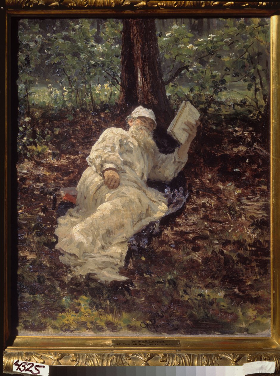 Tolstoi hviler i skoven af Ilya Efimovich Repin