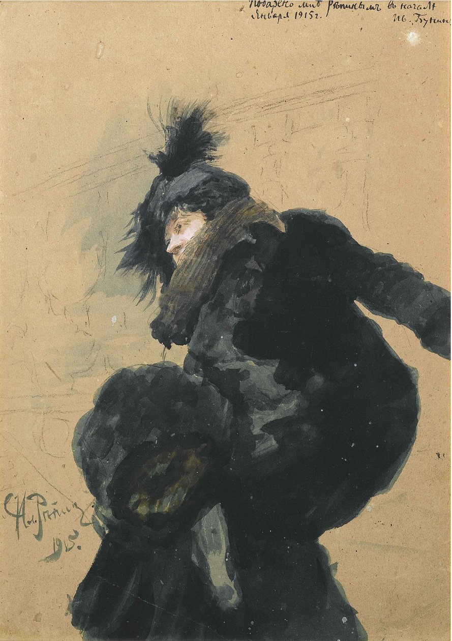 Kvinde i pels, 1915 af Ilya Efimovich Repin