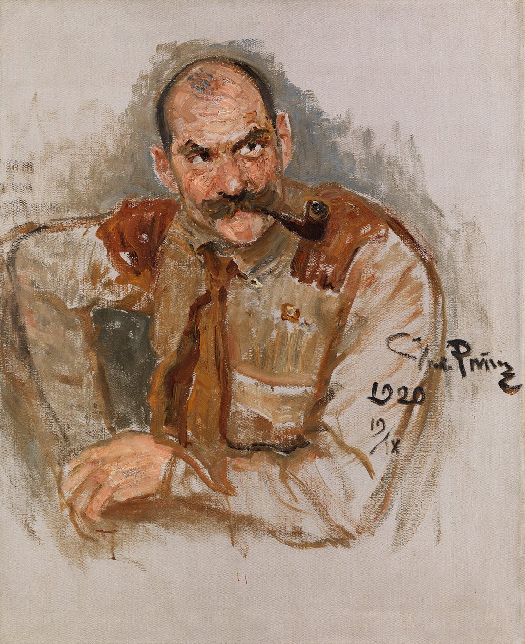 Portræt af kunstneren Akseli Gallen-Kallela 1865-1931, 1920. af Ilya Efimovich Repin
