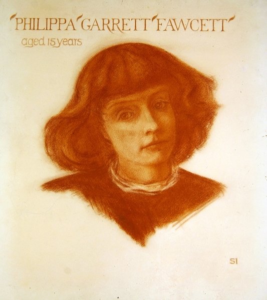 Portræt af Philippa Garrett Fawcett på 15 år af Image Selwyn