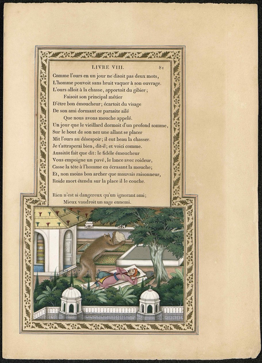 Bjørnen og gartneren Bjørnen og gartneren, 1837-1839. af Imam Bakhsh Lahori