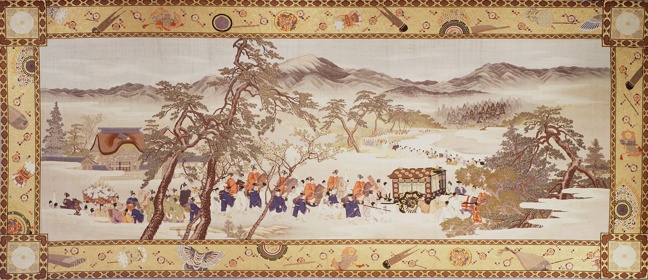 Festival Procession, ca. 1890-93 (silke med metalliske tråde) af Imao & Yugyo Morizumi (1856 1928) Keinen