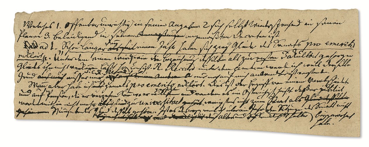 Autografisk manuskript, på tysk, noter om filosofi og universitetet i Königsberg (pen og blæk på papir) af Immanuel Kant