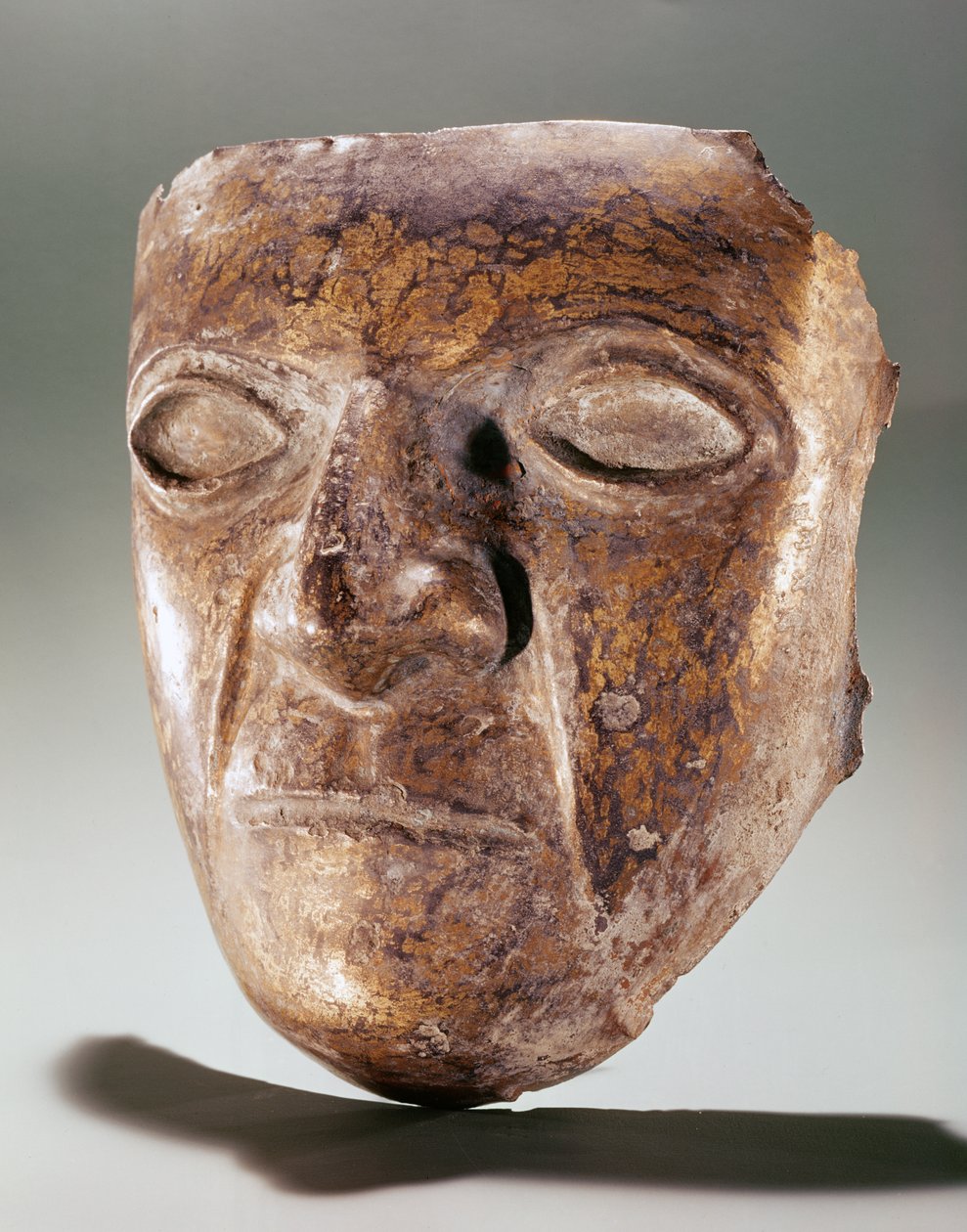Inka-maske (kobber) af Incan